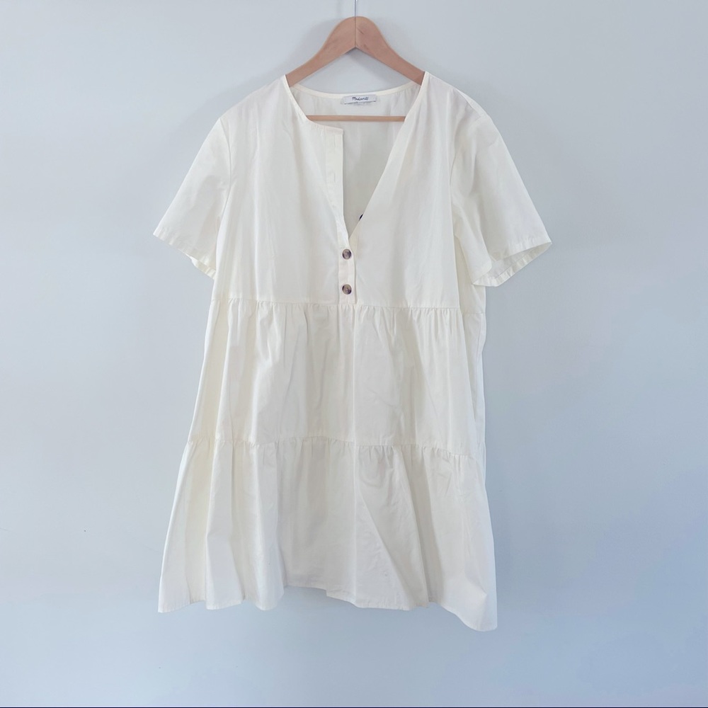 NWOT madewell tiered  button front mini dress